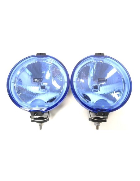 2x Blau rund Fernscheinwerfer 183 m. 12V LED Ring Positionslicht mit Glühbirnen