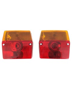 2x Rückleuchte Heckleuchte Blinker Anhänger Trailer 96x90x46 mit Glühbirnen SET