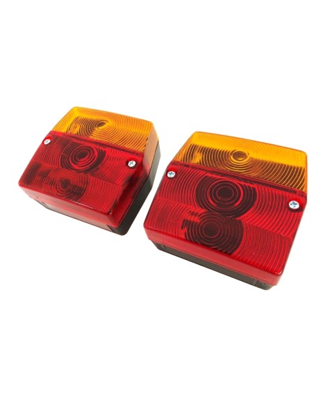 2x Rückleuchte Heckleuchte Blinker Anhänger Trailer 96x90x46 mit Glühbirnen SET