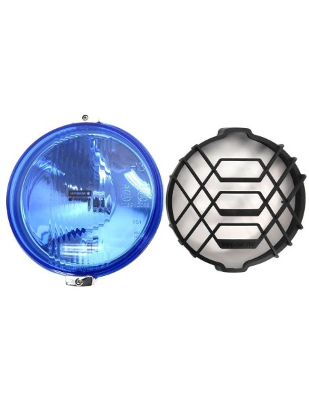 Blau chrom rund H3 Halogen Fernscheinwerfer Fernlicht 12V 24V E20 mit Glühbirnen