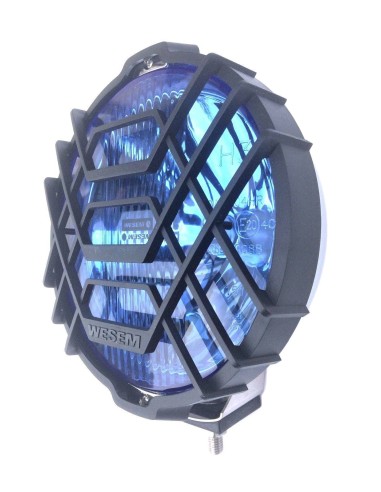 Blau chrom rund H3 Halogen Fernscheinwerfer Fernlicht 12V 24V E20 mit Glühbirnen