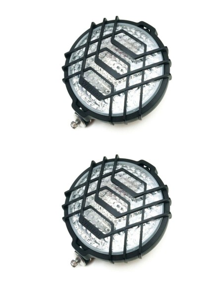 2x Arbeitsscheinwerfer Arbeitslampe Halogen H3 Schutzgitter m. Glühbirnen H3 12V
