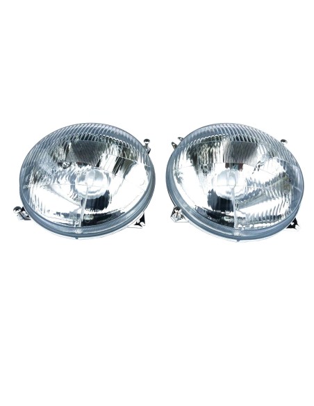 2x Scheinwerfer H4 Rund ø178 12V 24V Abblendlicht Positionslicht mit Glühbirnen