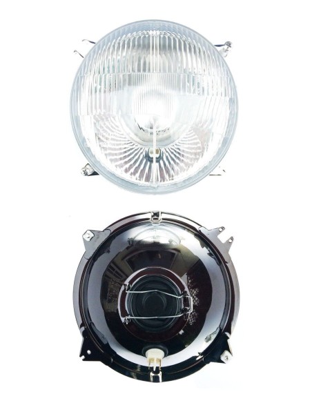 2x Scheinwerfer H4 Rund ø178 12V 24V Abblendlicht Positionslicht mit Glühbirnen