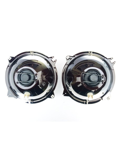 2x Scheinwerfer H4 Rund ø178 12V 24V Abblendlicht Positionslicht mit Glühbirnen