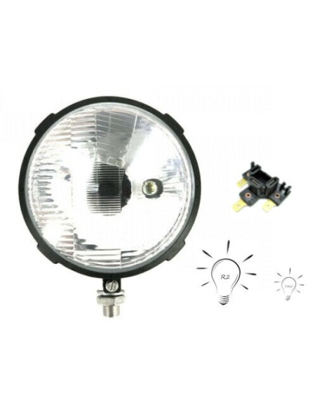 Traktorscheinwerfer links Positionslicht 12V 24V Zetor m. Stecker und Glühbirnen