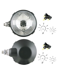 2x Traktorscheinwerfer Positionslicht 12V 24V Zetor m. 2x Stecker und Glühbirnen