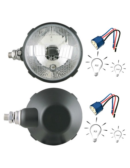 2x Traktorscheinwerfer Positionslicht 12V 24V m. 2x Lampenfassung und Glühbirnen