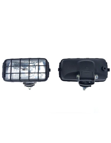 2x Fernscheinwerfer Halogen 195x95x88 12-24V mit Schutzgitter und Glühbirnen 12V