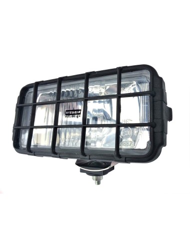 2x Fernscheinwerfer Halogen 195x95x88 12-24V mit Schutzgitter und Glühbirnen 12V