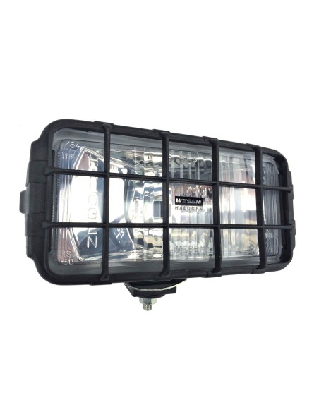 2x Fernscheinwerfer Halogen 195x95x88 12-24V mit Schutzgitter und Glühbirnen 12V