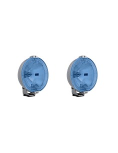 2x Blau chrom rund Fernscheinwerfer 24V LED Ring Positionslicht mit Glühbirnen