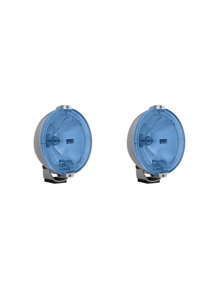 2x Blau chrom rund Fernscheinwerfer 24V LED Ring Positionslicht mit Glühbirnen