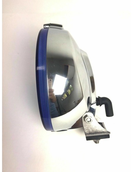 2x Blau chrom rund Fernscheinwerfer 24V LED Ring Positionslicht mit Glühbirnen