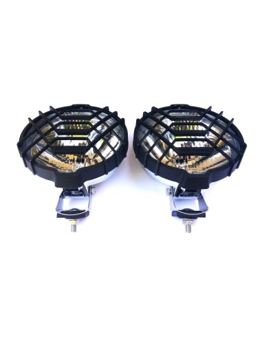 2x Rund Chrom Fernscheinwerfer Halogen Zusatzscheinwerfer 12V 24V mit Glühbirnen