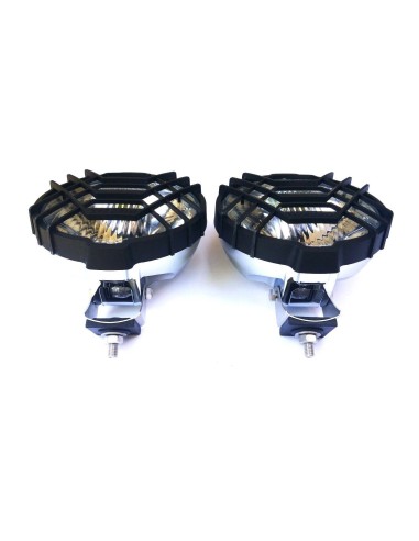 2x Rund Chrom Fernscheinwerfer Halogen Zusatzscheinwerfer 12V 24V mit Glühbirnen