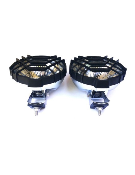 2x Rund Chrom Fernscheinwerfer Halogen Zusatzscheinwerfer 12V 24V mit Glühbirnen