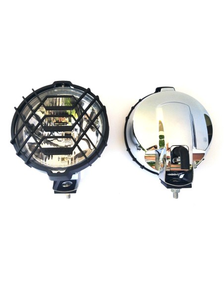 2x Rund Chrom Fernscheinwerfer Halogen Zusatzscheinwerfer 12V 24V mit Glühbirnen