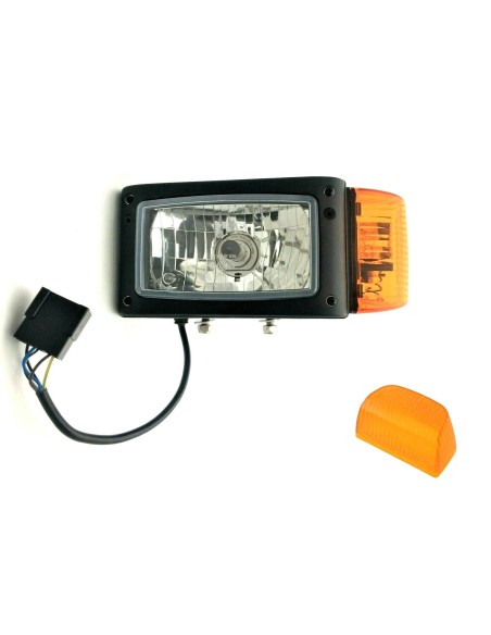 Scheinwerfer mit Blinker Links 24V Traktor Bagger Gabelstapler mit Lampenschirm