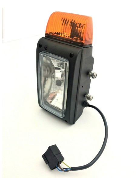 Scheinwerfer mit Blinker Links 24V Traktor Bagger Gabelstapler mit Lampenschirm