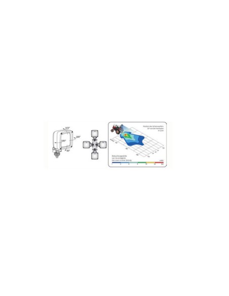 2x Arbeitsscheinwerfer Halogen E20  LKW mit H3 24V Glühbirnen 1GA 007 506-001