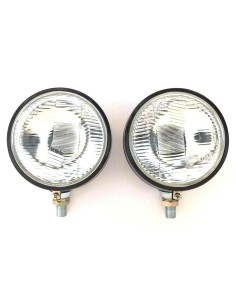 2x Scheinwerfer 12V 24V ø160 mm E4 für Traktor Schlepper Bagger mit Glühbirnen 2