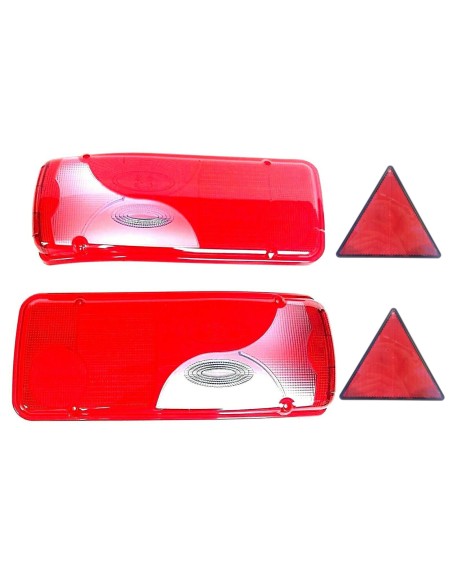 2x Lichtscheibe Ersatzglas Rückleuchte f. MAN TGA TGL TGM TGX TGS mit 2x Dreieck