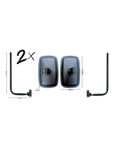 2x Außenspiegel Rückspiegel ø15-18mm 238x148 mm Spiegelhalter Spiegelarm