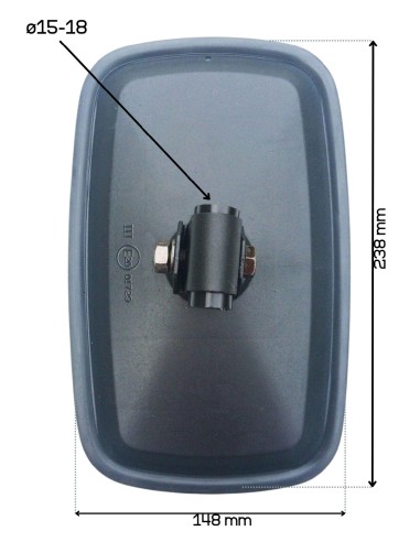 2x Außenspiegel Rückspiegel ø15-18mm 238x148 mm Spiegelhalter Spiegelarm