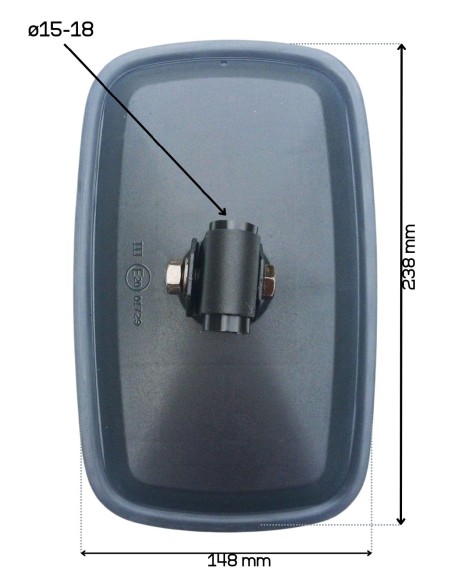 2x Außenspiegel Rückspiegel ø15-18mm 238x148 mm Spiegelhalter Spiegelarm