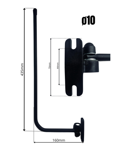 2x Rückspiegel Außenspiegel ø10 Traktor Bagger 175x125 mm Spiegelhalter Arm