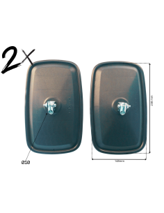2x Außenspiegel Seitenspiegel 238x148 ø10 Traktor Baumaschinen Bagger UNIVERSAL