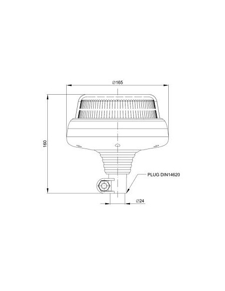LED Warnleuchte Rund Ø165 Doppelter Blitz 20 LED 12V 24V 48V E9 ECE R65 EMV IP68