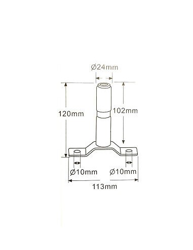 Halter für Rundumleuchte Aufsteckrohr T Rundumkennleuchte Warnleuchte Ø 24 mm