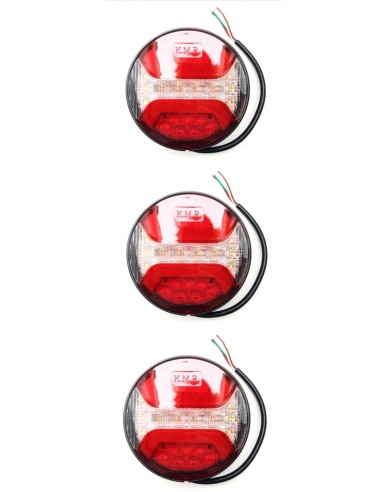 3x LED Rückleuchte Rund 122 Bremslicht Positionslicht Blinker Anhänger LKW PKW
