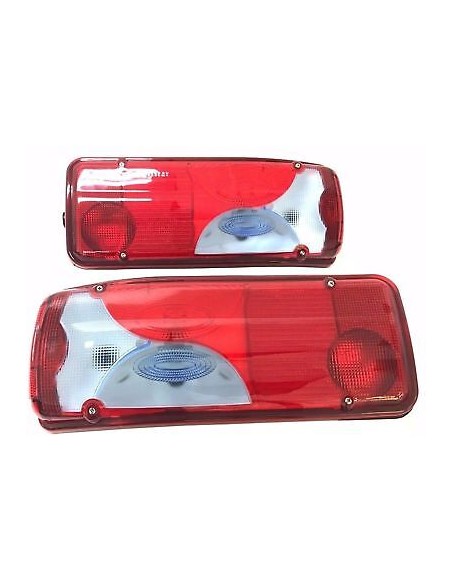 2x Heckleuchten Rückleuchten mit blau Glas für MAN TGA TGL TGM TGX  ab 2005 SET