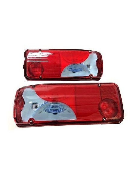 2x Heckleuchten Rückleuchten mit blau Glas für MAN TGA TGL TGM TGX  ab 2005 SET