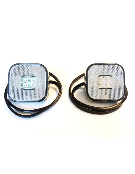 2x LED Begrenzungsleuchte 12V 24V Umrissleuchte Weiß Anhänger LKW 62x62x27mm SET