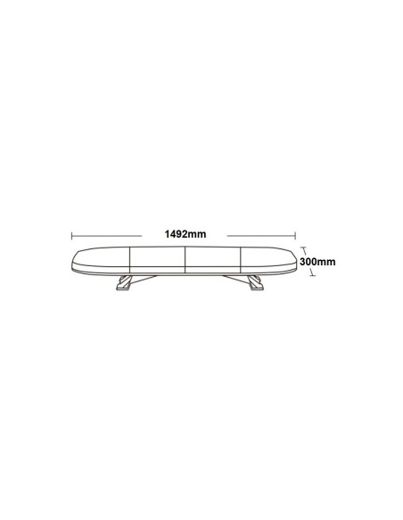 LED Warnbalken 1492×300 mm, 80W, Warnleuchte LED, 144 LEDs, 12/24V, R65 R10, IP66 – große Warnfläche, robustes AL/PC-Gehäuse