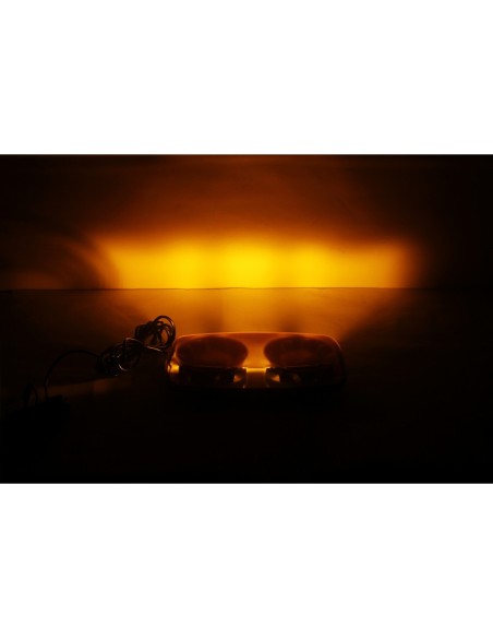 LED Warnbalken 305×158 mm, 38W, Magnet, Low-Profile, 84 LEDs, 12/24V, R65 R10 IP67 – starke Warnwirkung