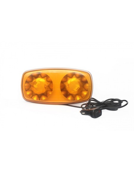 LED Warnbalken 305×158 mm, 38W, Magnet, Low-Profile, 84 LEDs, 12/24V, R65 R10 IP67 – starke Warnwirkung