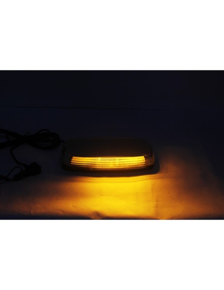 LED-Warnbalken 305×158 mm R65/R10 – Magnetbefestigung, 12/24V, flach, 84 LED, IP67, Amber