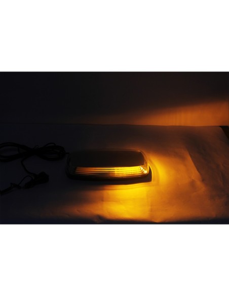 LED-Warnbalken 305×158 mm R65/R10 – Magnetbefestigung, 12/24V, flach, 84 LED, IP67, Amber