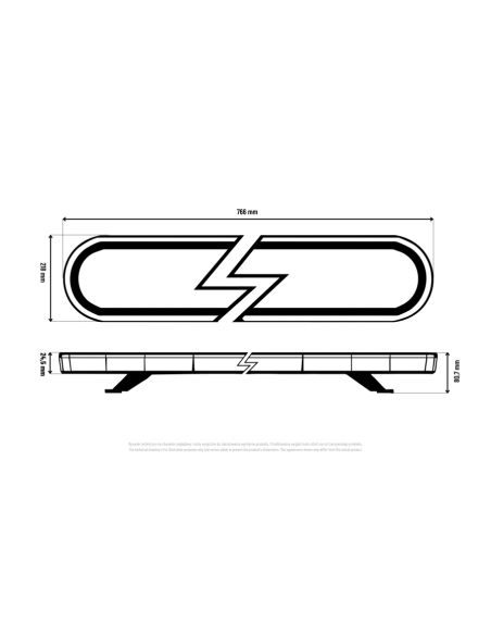 LED Warnlichtleiste Warnbalken Warnleuchte Leuchtbalken Dachbalken 766mm R10 R65