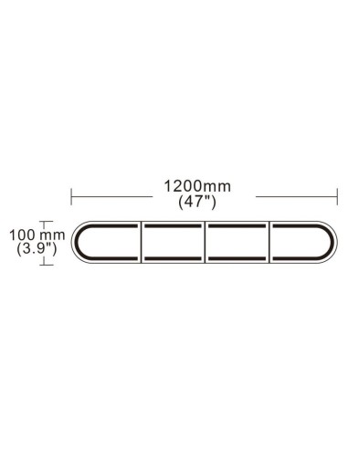 LED-Warnbalken 1200×100×45 mm R65/R10 – 204 LED, Schraubmontage, 12/24V, IP67, Dark Edition