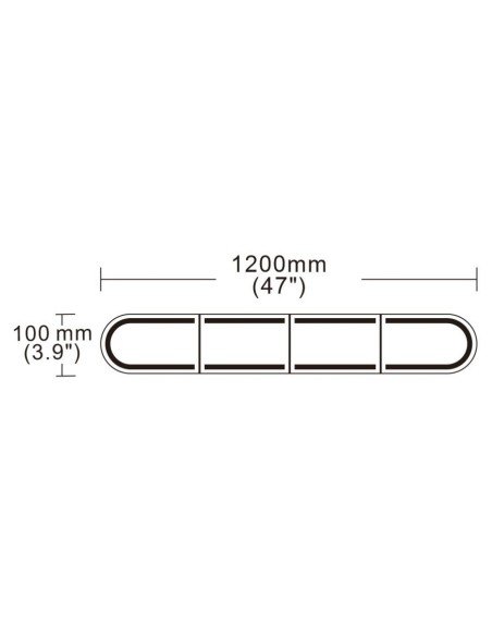 LED-Warnbalken 1200×100×45 mm R65/R10 – 204 LED, Schraubmontage, 12/24V, IP67, Dark Edition