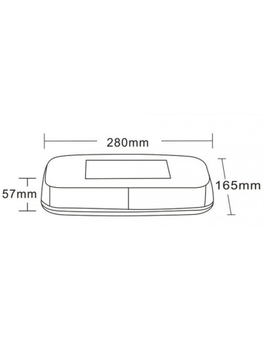 LED-Warnbalken 280×165×57 mm – Magnet-Warnleuchte 12/24 V, R65/R10, Amber