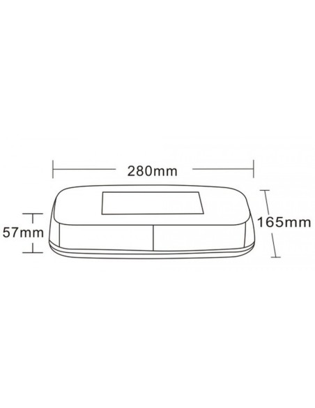 LED-Warnbalken 280×165×57 mm – Magnet-Warnleuchte 12/24 V, R65/R10, Amber