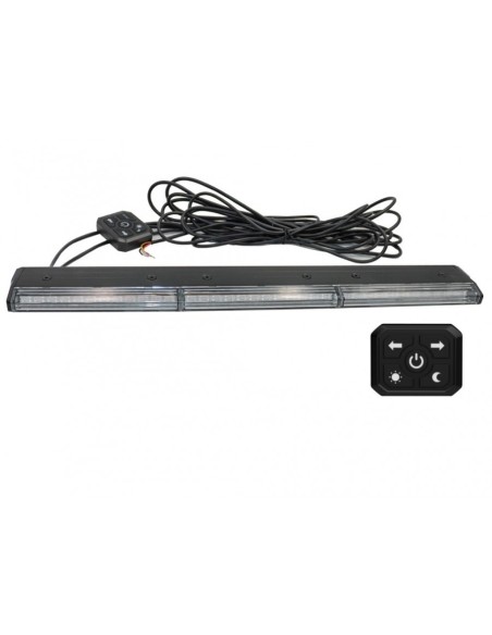 LED Warnbalken super slim 473×60×23 mm R10 R65, 12/24V, 36 LED, 3 Blitzmodi, IP67, Schraubmontage, Amber