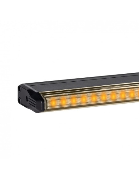 LED Warnbalken super slim 473×60×23 mm R10 R65, 12/24V, 36 LED, 3 Blitzmodi, IP67, Schraubmontage, Amber